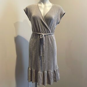 Caution To The Wind Black and White Striped Midi Dress